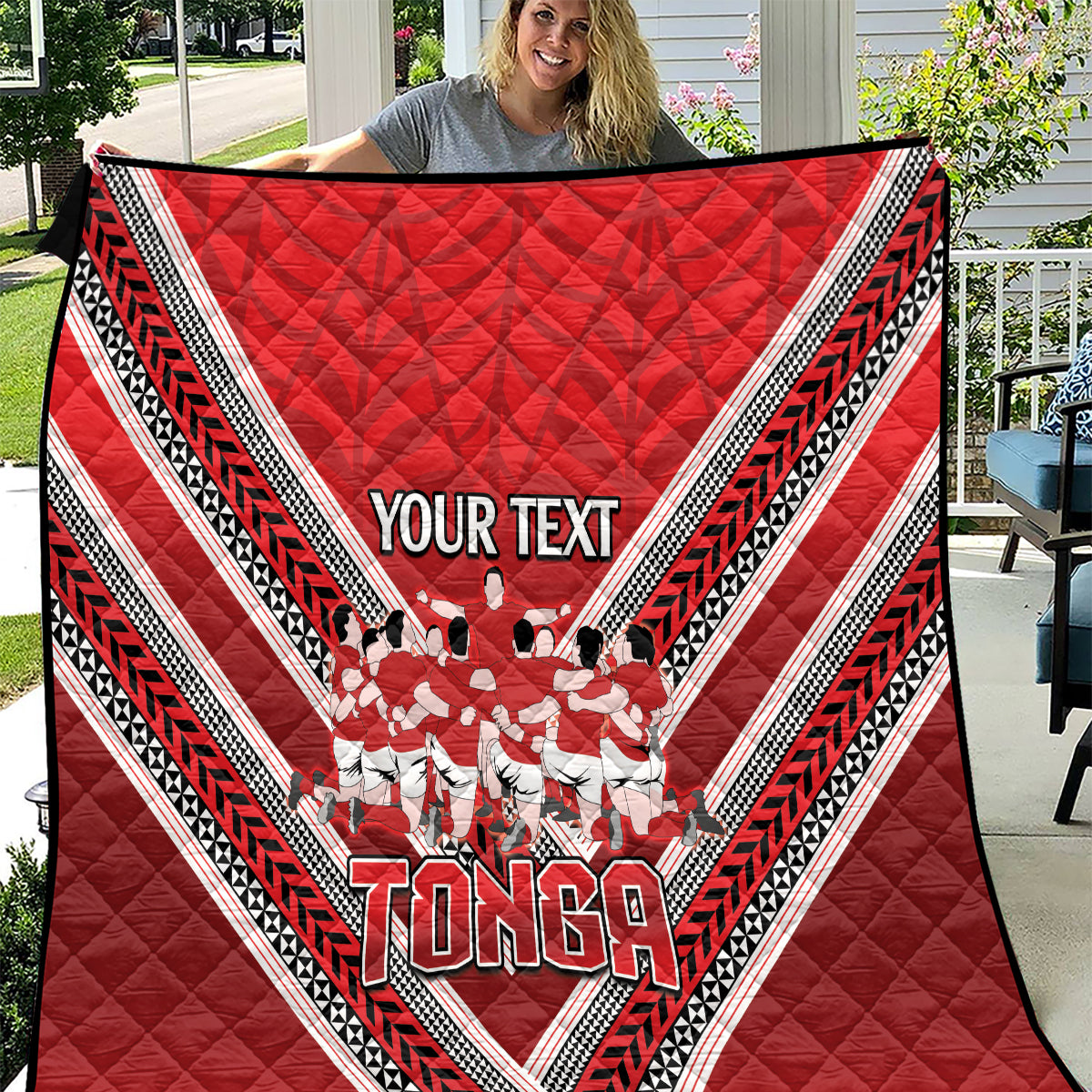 Custom Tonga Rugby Quilt Tonga Sipi Tau Ngatu Tribal Pattern LT9 Red - Polynesian Pride