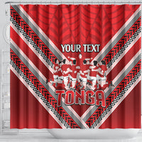 Custom Tonga Rugby Shower Curtain Tonga Sipi Tau Ngatu Tribal Pattern LT9 - Polynesian Pride