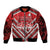 Custom Tonga Rugby Sleeve Zip Bomber Jacket Tonga Sipi Tau Ngatu Tribal Pattern