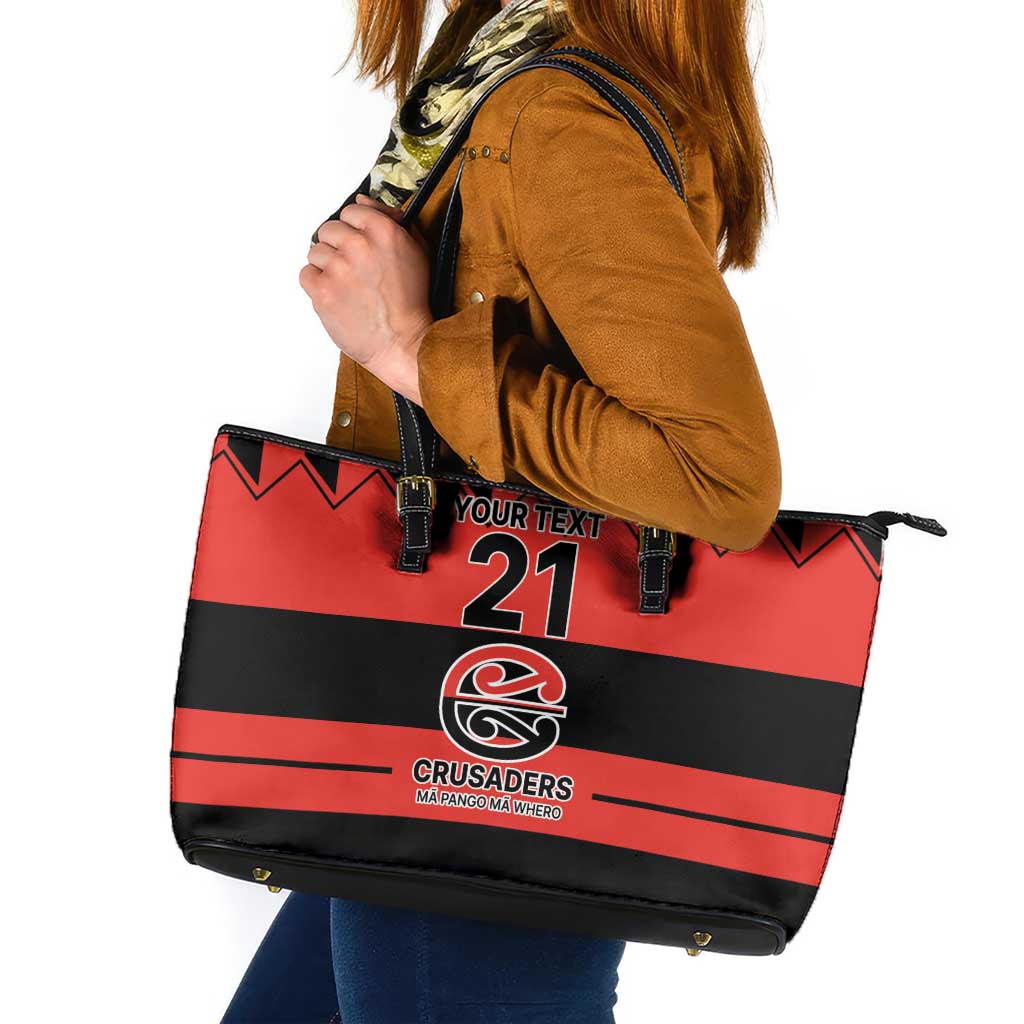 New Zealand Rugby Pacific Custom Leather Tote Bag Whatumoana Classic Retro 2025 LT9 Red - Polynesian Pride