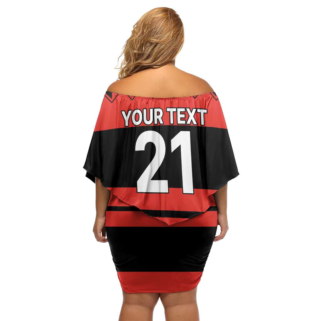 New Zealand Rugby Pacific Custom Off Shoulder Short Dress Whatumoana Classic Retro 2025 LT9 - Polynesian Pride