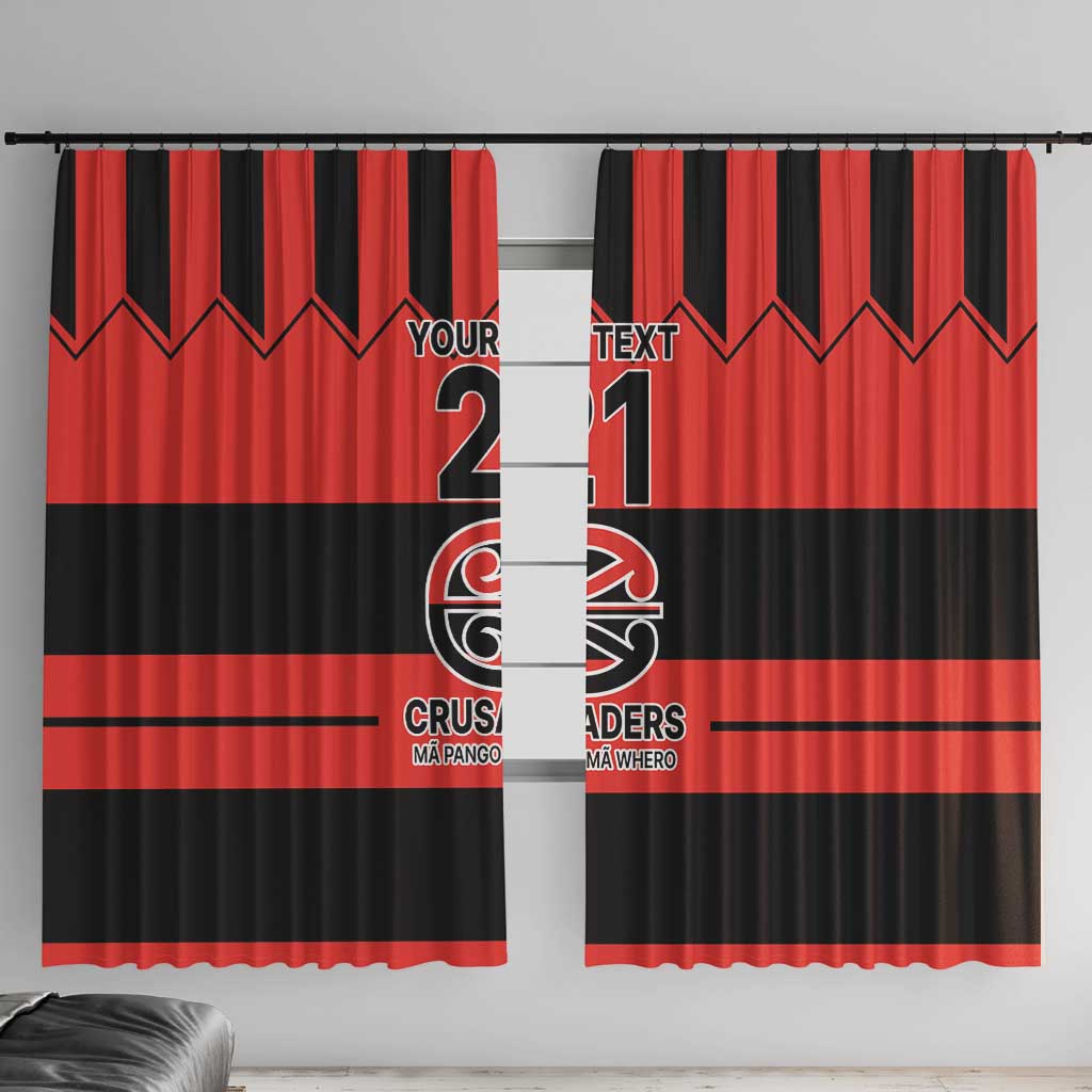 New Zealand Rugby Pacific Custom Window Curtain Whatumoana Classic Retro 2025 LT9 With Hooks Red - Polynesian Pride