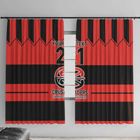 New Zealand Rugby Pacific Custom Window Curtain Whatumoana Classic Retro 2025 LT9 With Hooks Red - Polynesian Pride