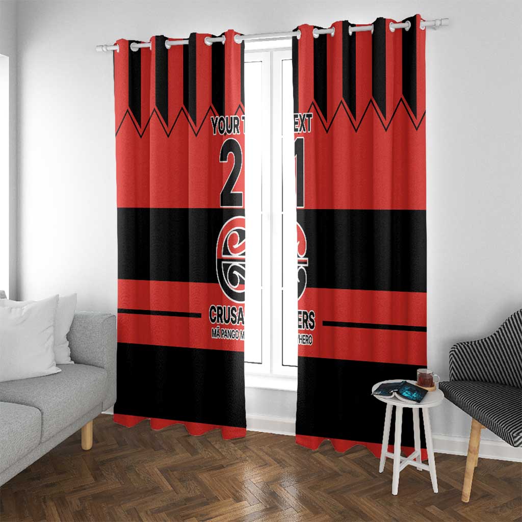 New Zealand Rugby Pacific Custom Window Curtain Whatumoana Classic Retro 2025 LT9 With Grommets Red - Polynesian Pride