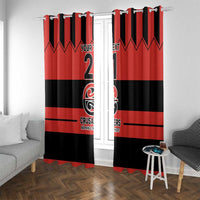 New Zealand Rugby Pacific Custom Window Curtain Whatumoana Classic Retro 2025 LT9 With Grommets Red - Polynesian Pride