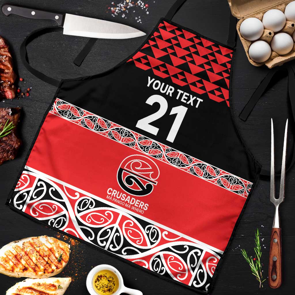 New Zealand Rugby Pacific Custom Apron Whatumoana Maori Kowhaiwhai Pattern LT9 Blue - Polynesian Pride
