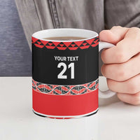 New Zealand Rugby Pacific Custom Ceramic Mug Whatumoana Maori Kowhaiwhai Pattern LT9 - Polynesian Pride