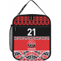 New Zealand Maori Rugby Pacific Custom Lunch Bag Whatumoana Maori Kowhaiwhai Pattern LT9 10.2 × 8.3 × 4.3 inch Blue - Polynesian Pride