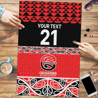 New Zealand Rugby Pacific Custom Puzzle Whatumoana Maori Kowhaiwhai Pattern LT9 Blue - Polynesian Pride