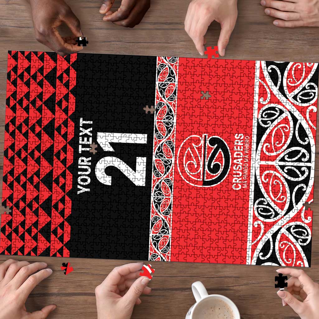 New Zealand Rugby Pacific Custom Puzzle Whatumoana Maori Kowhaiwhai Pattern LT9 - Polynesian Pride