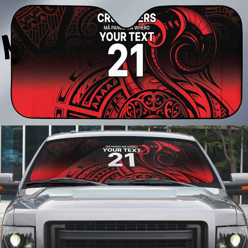 New Zealand Rugby Pacific Custom Auto Sun Shade Whatumoana Maori Tribal Tattoo LT9 Gold - Polynesian Pride