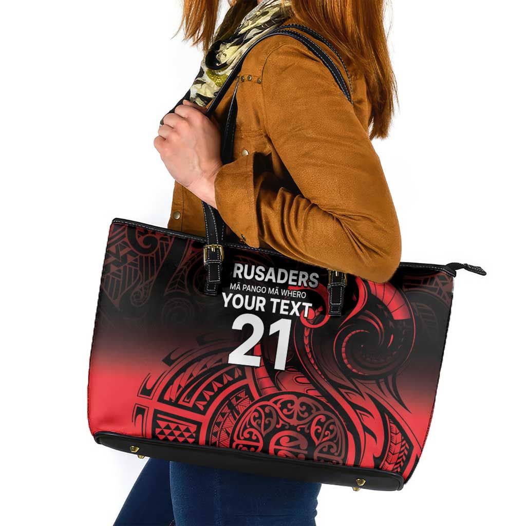 New Zealand Rugby Pacific Custom Leather Tote Bag Whatumoana Maori Tribal Tattoo LT9 Gold - Polynesian Pride