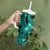 Polynesian Tribal Plumeria Flowers Tumbler With Handle Aqua Vibe