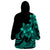 Polynesian Pride Plumeria Flowers Wearable Blanket Hoodie Polynesian Tribal Aqua Vibe LT9 - Polynesian Pride