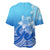 Polynesian Pride Plumeria Flowers Baseball Jersey Polynesian Tribal Gradient Blue LT9 - Polynesian Pride