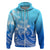 Polynesian Pride Plumeria Flowers Hoodie Polynesian Tribal Gradient Blue LT9 - Polynesian Pride