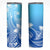 Polynesian Tribal Plumeria Flowers Skinny Tumbler Gradient Blue Vibe