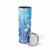 Polynesian Tribal Plumeria Flowers Skinny Tumbler Gradient Blue Vibe