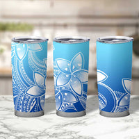Polynesian Tribal Plumeria Flowers Tumbler Cup Gradient Blue Vibe LT9 - Polynesian Pride