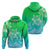 Polynesian Pride Plumeria Flowers Hoodie Polynesian Tribal Gradient Green LT9 - Polynesian Pride