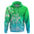 Polynesian Pride Plumeria Flowers Hoodie Polynesian Tribal Gradient Green LT9 - Polynesian Pride