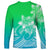 Polynesian Pride Plumeria Flowers Long Sleeve Shirt Polynesian Tribal Gradient Green LT9 - Polynesian Pride