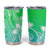 Polynesian Tribal Plumeria Flowers Tumbler Cup Gradient Green Vibe