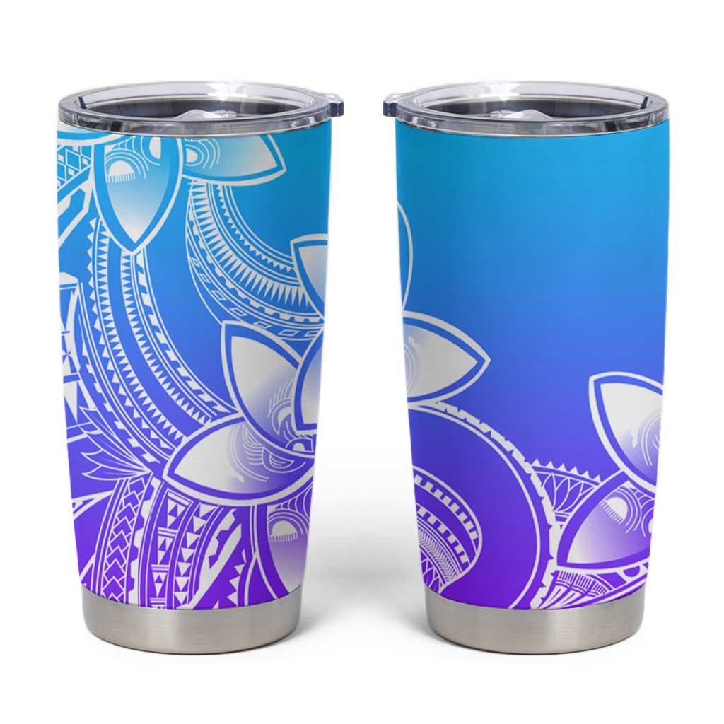Polynesian Tribal Plumeria Flowers Tumbler Cup Gradient Purple Vibe LT9 Gradient Purple - Polynesian Pride