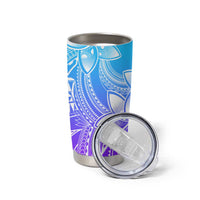 Polynesian Tribal Plumeria Flowers Tumbler Cup Gradient Purple Vibe LT9 - Polynesian Pride