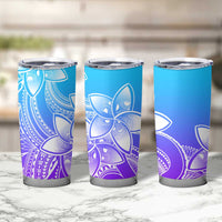 Polynesian Tribal Plumeria Flowers Tumbler Cup Gradient Purple Vibe LT9 - Polynesian Pride