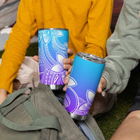 Polynesian Tribal Plumeria Flowers Tumbler Cup Gradient Purple Vibe LT9 - Polynesian Pride