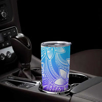 Polynesian Tribal Plumeria Flowers Tumbler Cup Gradient Purple Vibe LT9 - Polynesian Pride