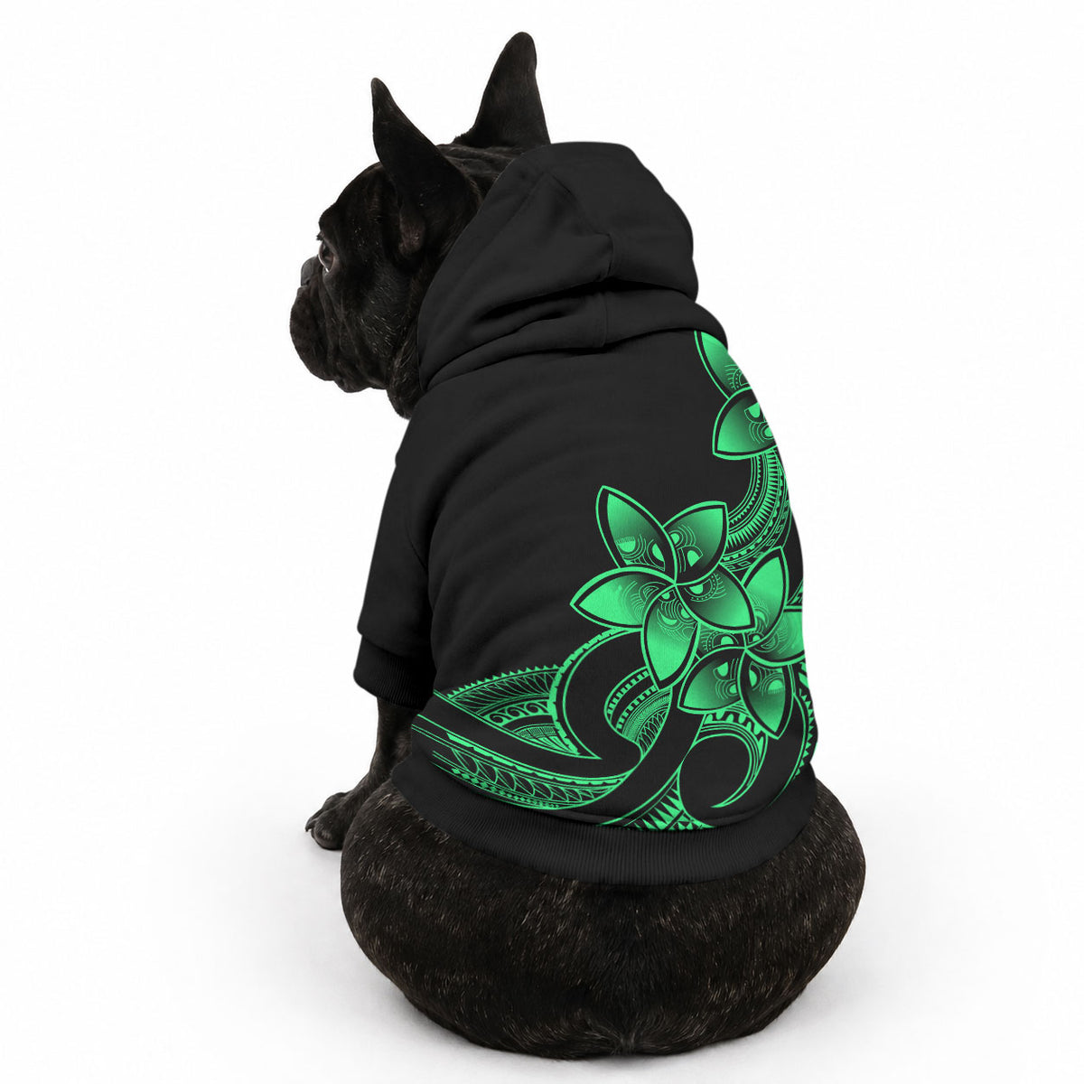 Polynesian Pride Plumeria Flowers Pet Hoodie Polynesian Tribal Green Vibe LT9 - Polynesian Pride
