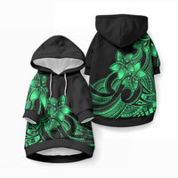 Polynesian Pride Plumeria Flowers Pet Hoodie Polynesian Tribal Green Vibe LT9 Pullover Green - Polynesian Pride