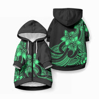Polynesian Pride Plumeria Flowers Pet Hoodie Polynesian Tribal Green Vibe LT9 Zip-up Green - Polynesian Pride