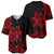 Polynesian Pride Plumeria Flowers Baseball Jersey Polynesian Tribal Red Vibe LT9 - Polynesian Pride