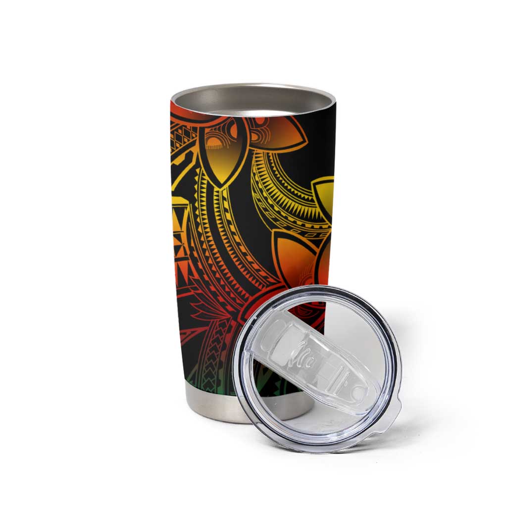Polynesian Tribal Plumeria Flowers Tumbler Cup Reggae Vibe LT9 - Polynesian Pride