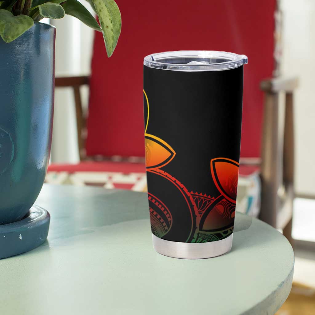 Polynesian Tribal Plumeria Flowers Tumbler Cup Reggae Vibe LT9 - Polynesian Pride