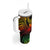 Polynesian Tribal Plumeria Flowers Tumbler With Handle Reggae Vibe