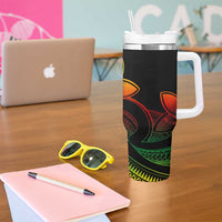 Polynesian Tribal Plumeria Flowers Tumbler With Handle Reggae Vibe LT9 - Polynesian Pride