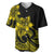 Polynesian Pride Plumeria Flowers Baseball Jersey Polynesian Tribal Yellow Vibe LT9 Yellow - Polynesian Pride