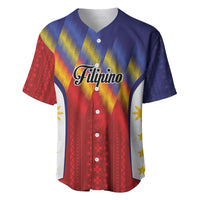 Personalized Philippines Eight Rays Sun Baseball Jersey Traditional Filipino Igorot Pattern Motif LT9 Red - Polynesian Pride