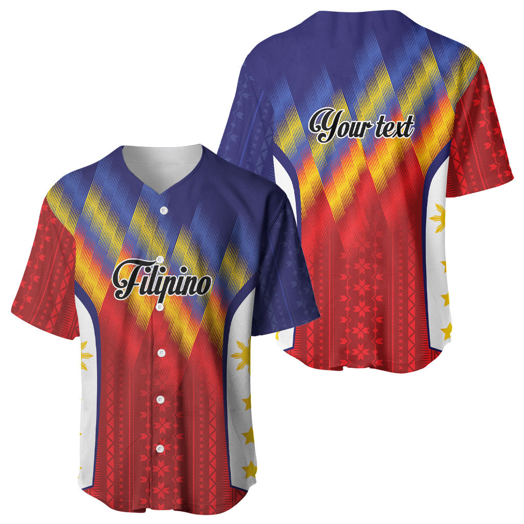 Personalized Philippines Eight Rays Sun Baseball Jersey Traditional Filipino Igorot Pattern Motif LT9 - Polynesian Pride