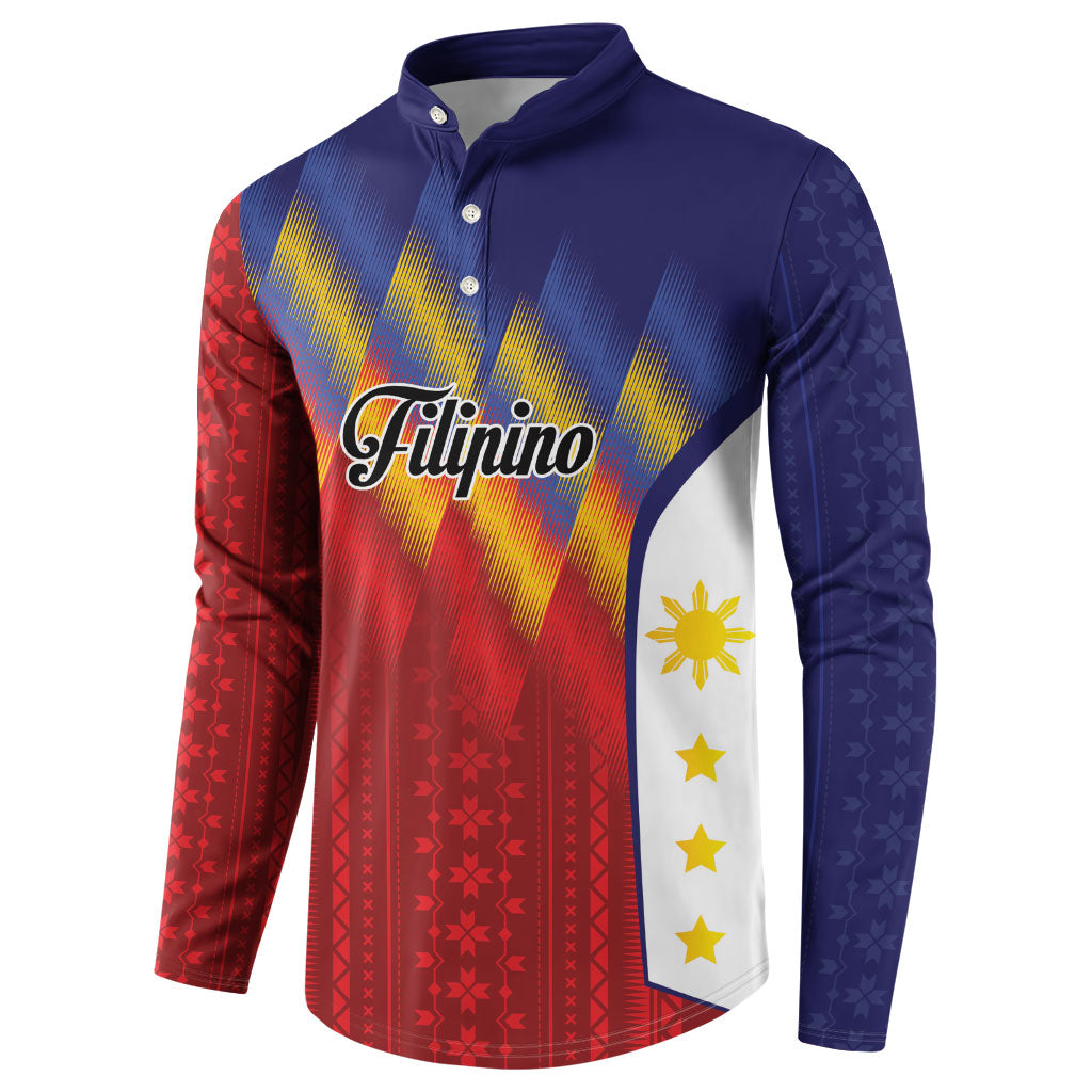 Personalized Philippines Eight Rays Sun Button Sweatshirt Traditional Filipino Igorot Pattern Motif LT9 - Polynesian Pride