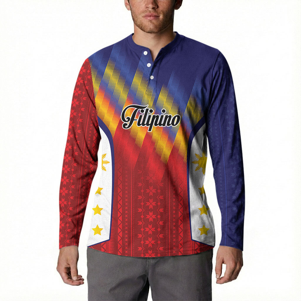 Personalized Philippines Eight Rays Sun Button Sweatshirt Traditional Filipino Igorot Pattern Motif LT9 - Polynesian Pride