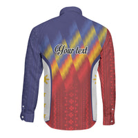 Personalized Philippines Eight Rays Sun Long Sleeve Button Shirt Traditional Filipino Igorot Pattern Motif LT9 - Polynesian Pride