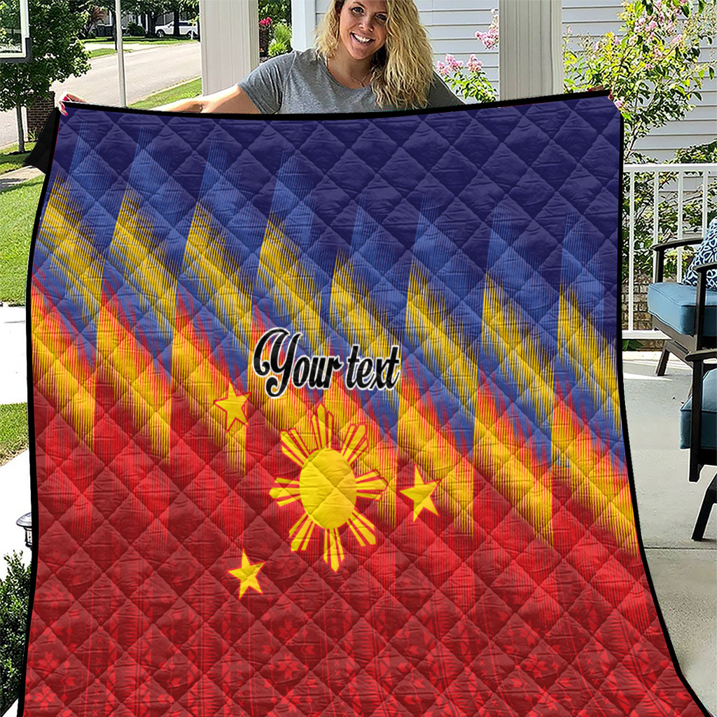 Personalized Philippines Eight Rays Sun Quilt Traditional Filipino Igorot Pattern Motif LT9 Red - Polynesian Pride