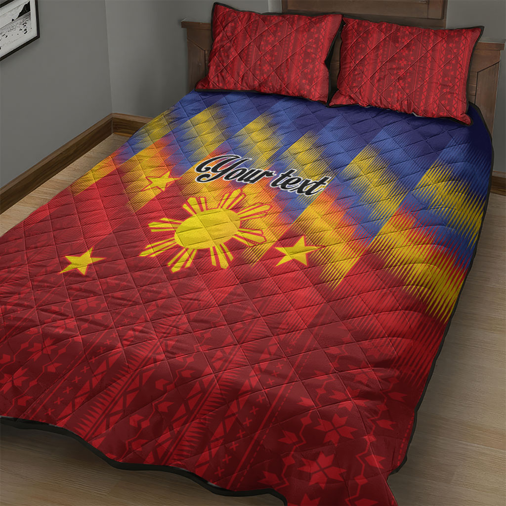 Personalized Philippines Eight Rays Sun Quilt Bed Set Traditional Filipino Igorot Pattern Motif LT9 - Polynesian Pride