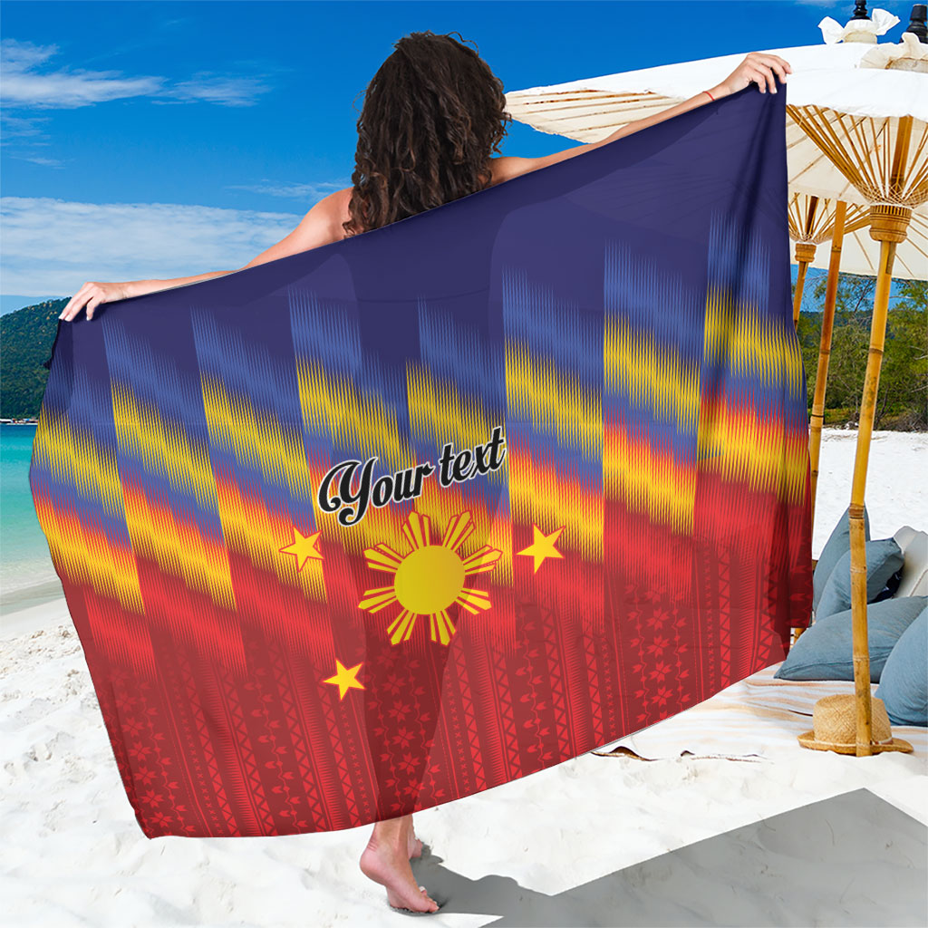 Personalized Philippines Eight Rays Sun Sarong Traditional Filipino Igorot Pattern Motif LT9 One Size 44 x 66 inches Red - Polynesian Pride