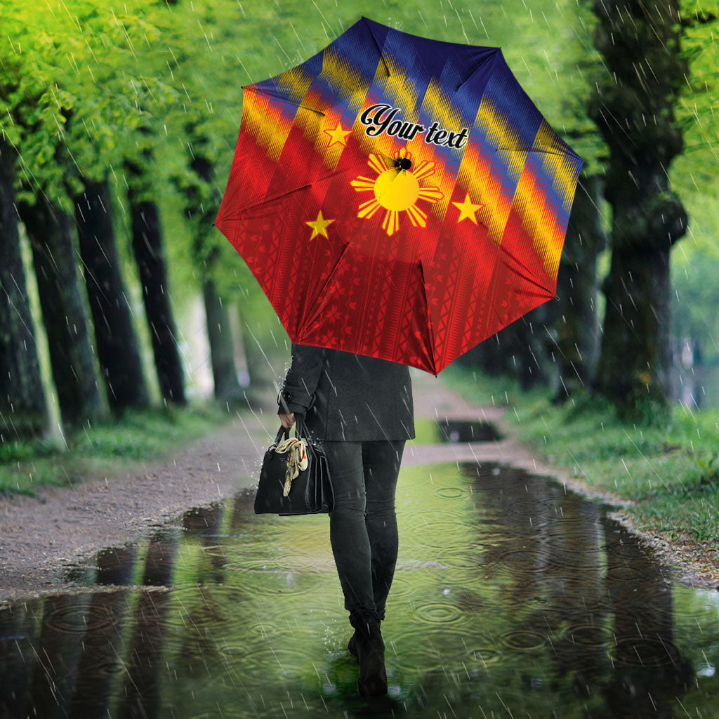Personalized Philippines Eight Rays Sun Umbrella Traditional Filipino Igorot Pattern Motif LT9 - Polynesian Pride